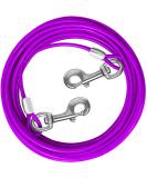 Haiyuan 15FT Dog Tie Out Cable - Durable Steel Wire Runner for Dogs Up to 165 lbs - Purple Outdoor Lead with Superior Clips - Perfect for Yard & Travel - Buy Online on GoSupps.com