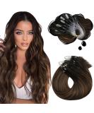 Moresoo Micro Loop Extensions - 40cm Ombre Remy Hair #2/6/2 Dark Brown & Medium Brown Microring Extensions - Real Hair Cold Fusion 1g/s 50g - Buy Online on GoSupps.com