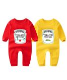 Culbutomind Baby Twins Bodysuit | Ketchup Mustard Newborn Outfits | Unisex Romper | Infant Jumpsuit (3-6 Months) - Buy Online on GoSupps.com
