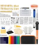 Wood Burning kit 60W 112Pcs Professional WoodBurning Pen Tool  DIY Creative Tools with Adjust Temp Switch 200450 Wood Burner for Embossing Carving Pyrography Soldering Suitable for Beginners Adults 60W/112PCS - Buy Online on GoSupps.com