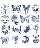Ooopsiun Realistic Butterfly Rose Temporary Tattoos for Women - Waterproof, Lasts 1-2 Weeks | Body Art Stickers | Semi-Permanent - Buy Online on GoSupps.com