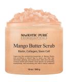 Majestic Pure Mango Butter Body Scrub - Exfoliating Salt Scrub with Biotin, Collagen & Stem Cell - 10 oz Natural Skin Care for Smooth, Moisturized Skin - Buy Online on GoSupps.com