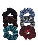 Buy Ilamourcar 6-Piece Velvet Scrunchies Set | Colorful Hair Ties & Rubber Bands for Girls & Women | International Shipping Available - Buy Online on GoSupps.com