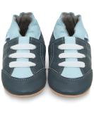 Soft Sole Leather Baby Shoes for Boys and Girls | Grey Trainers 0-6 Months - Buy Online on GoSupps.com