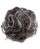 CAISHA by PRETTYSHOP Hairpiece Scrunchy Updo Bridal Hairstyle Voluminous Slightly Wavy Messy Bun Brown Gray Mix G25E brown gray mix 10H1001B G25E - Buy Online on GoSupps.com