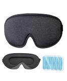 LYSIAN Cooling Sleep Eye Mask for Men and Women - 3D Concave Blackout Night Cover for Sleeping, Yoga, Nap, and Travel - Includes Foam Ear Plugs - Soft and Comfortable - Black - Buy Online on GoSupps.com