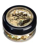 Chunky Holographic Glitter by Moon Glitter - Gold - Cosmetic Festival Makeup Glitter for Face Body Nails Hair Lips - 3g - Buy Online on GoSupps.com