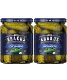 Krakus Pickled Dill Cucumbers 2 Jars - Sweet & Sour Taste - Crispy Gherkins - Delicious Condiment - Ready to Serve - 2 x 490g Glass Jar - Buy Online on GoSupps.com