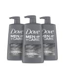 Dove Men+Care Charcoal + Clay Shampoo - 3 Pack, 25.4 oz | Healthy Hair with Natural Cleansers - Buy Online on GoSupps.com