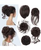 5-Piece Messy Hair Bun Hairpiece Set in Dark Brown | Ponytail Scrunchies Updo Extension for Women - Buy Online on GoSupps.com