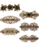 6 Pieces Vintage Hair Barrettes for Women Retro French flower Hair Clips Metal Bronze Hair Pins for Women Girl Hair Styling Accessories - Buy Online on GoSupps.com