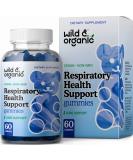 Wild & Organic Lung Health Support Gummies - Daily Supplement to Aid Respiratory System - Mullein  Pine Bark  Chaga  Cordyceps  Reishi  Stinging Nettle  Red Panax Ginseng  Vitamin C - 60 Chewables - Buy Online on GoSupps.com