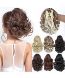 Parxitn 20cm Short Curled Ponytail Extension - Camel Brown & Bleach Blonde Claw Clip Synthetic Hair - Buy Online on GoSupps.com