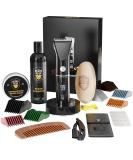 The Beard Club PT45 Trimmer Deluxe Kit - Premium Beard Grooming Set with Cordless Trimmer, Straight Edge Razor, Shampoo, Brush, Comb, and Sandalwood Balm - Buy Online on GoSupps.com