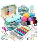 87 Pcs Crochet Kit for Beginners - Crochet Starter Set with Yarn Balls, Needles, Stitch Marker, Storage Bag - Knitting Accessories for Adults & Kids - Buy Online on GoSupps.com