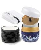 Veemos Reusable Cotton Pads - 14 Double-Sided Makeup Remover Pads with Washable Bag & Storage Box | Eco-Friendly Bamboo Cotton Pads (Gray) - International Shipping - Buy Online on GoSupps.com