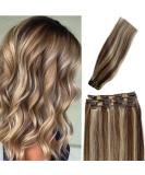 Remy Clip in Hair Extensions Blonde Brown Balayage 15 Highlights #4/613 - Buy Online on GoSupps.com