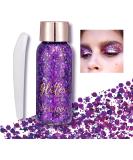 Body Glitter Gel Face Glitter Mermaid Chunky Glitter Hair Glitter Body Festival Glitter Eyeshadow Sequins Glitter for Face Body Eye Hair Nails Makeup Long Lasting Sparkling(Darkpurple) 108#DarkPurple - Buy Online on GoSupps.com