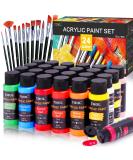 Acrylic Paint Set - 24 Colors (2 oz/Bottle) with 12 Art Brushes | Art Supplies for Painting on Canvas, Wood, Ceramic & Fabric | Rich Pigments for Beginners, Students & Artists - Buy Online on GoSupps.com
