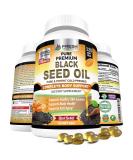 Black Seed Oil Capsules Cold Pressed 1300mg Per Serving, 100% Pure & Premium Non-GMO Nigella Sativa Black Cumin Seed Oil, Supports Immune System, Joint & Skin Health - 120 Softgel Capsules - Buy Online on GoSupps.com