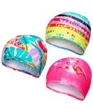 3-Piece Children's Bathing Caps for Girls (Ages 2-8) | Comfortable Swimming Caps for Toddlers & Youth - Buy Online on GoSupps.com
