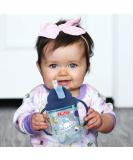 Nuby No Spill Flip N Sip 2 Handle Tritan 360 Weighted Straw Glitter Print - 8oz/ 240 Ml/ 12 M+  Colors Vary: Blue Space  Red Dinosaur  Pink Fox  Green Swan 8 Ounce (Pack of 1) - Buy Online on GoSupps.com