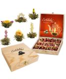 Creano Blooming Tea Gift Set in Stylish Wooden Tea Box - 12pcs Flowering Tea Ball - White Tea - Buy Online on GoSupps.com