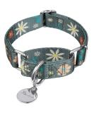 Adjustable Martingale Dog Collars - Heavy Duty Soft & Smooth for Large & Small Dogs | Elegant Flower Design in Warm Gray - Buy Online on GoSupps.com