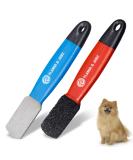 FLAMIA & JABZ Stripping Metal Stone Diamond Edged for Dogs Cats & Pets with Plastic Grip (2 Piece Pack of Coarse & Fine) - Buy Online on GoSupps.com