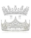 Juexica Baroque Vintage King Crown and Tiara Set - Ideal for Halloween, Prom Party - Silver - Buy Online on GoSupps.com