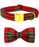 Lionheart Glory Christmas Checkered Dog Collar & Shoes - Adjustable Bowtie Collar for Small Dogs - Red-Green Checkered | Comfortable Fall Loop (1 Pack) - Buy Online on GoSupps.com
