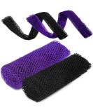 African Exfoliating Bath Sponge Set - Long Net Scrubber for Shower & Body - Black Purple - Daily Use or Stocking Stuffer - Buy Online on GoSupps.com