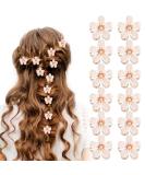 12 Mini Flower Hair Clips - Trendy Non-Slip Plastic Hair Accessories for Valentine's Day Weddings & Beach Parties - Buy Online on GoSupps.com