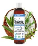 Coconut Oil Pulling Mouthwash - 100% Pure & Natural Non-GMO Ayurvedic with Rosemary Thyme & Tea Tree Essential Oils for Teeth & Gums Care - Buy Online on GoSupps.com