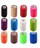 VCCGY 12 Pack Self Adhesive Bandage Wrap Rolls - Assorted Color Cohesive Elastic Tape for Sports - 3 x 5 Yards - Ideal for Wrist, Ankle - Breathable and Stretchy - 12 Count - Buy Online on GoSupps.com