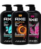 Shop Axe Men's Body Wash Variety Set - 3 Scents (Dark Temptation Apollo Excite) | 3-in-1 Body & Face Wash | 33.8 oz Pump Bottle - International Shipping Available - Buy Online on GoSupps.com