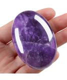 MAIBAOTA 2.4" Amethyst Healing Crystals Gemstones Pocket Polished Gifts Oval Shape Reiki Spiritual Energy Nature Purple Crystal for Women Men Relief Balancing Stress Divination Meditation - Buy Online on GoSupps.com