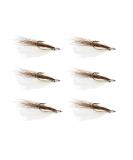 Wild Water Clouser Minnow Flies 6 Pack - Brown & White Steamer for Smallmouth Bass & Trout - Size 0/1, 2, 8 - Buy Online on GoSupps.com
