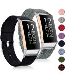 Witzon 2 Pack Fabric Woven Bands for Fitbit Charge 4 / 3 SE - Breathable Canvas Replacement Straps in Black Charcoal - Small Size for Women Men - Buy Online on GoSupps.com