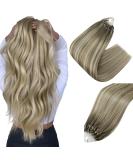 FSHINE 55CM Real Hair Extensions - 22-Inch Light Brown to Blonde Micro Loop Fusion Extensions - Buy Online on GoSupps.com
