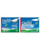 Claritin 24 Hour Non-Drowsy Allergy Medicine Bundle Pack - 45ct Tablets & 10ct Liquid Gels | Prescription Strength Relief | 10mg Loratadine Antihistamine - Buy Online on GoSupps.com