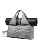 Women's Travel Yoga Gym Bag with Shoe Compartment | Grey Medium - Ideal for Workout Gear, Makeup, Accessories | Includes Wet/Dry Storage Pockets - Buy Online on GoSupps.com