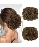 Short Wavy Messy Bun Hair Piece - Drawstring Ponytail Chignon Clip for Women | Medium AuBurn - Buy Online on GoSupps.com