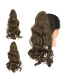 Gairyan 45cm Chestnut Brown Ponytail Extensions - Clip-In Curly & Wavy Synthetic Hair for Women - Buy Online on GoSupps.com