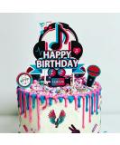 25Pcs TIK Music Happy Birthday Cake ToppersMusical Tik Cupcake Toppers for Girl's Music Karaoke Themed Party SuppliesMusic Birthday Party Decorations - Buy Online on GoSupps.com