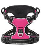 Heele Adjustable No-Pull Dog Harness for Small Dogs - Reflective Breathable & Padded Handle - Perfect Fit 35-61cm - Fuchsie Color - Buy Online on GoSupps.com