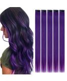 Runature 45cm Purple Clip In Hair Extensions - Real Silky Hair 5pcs Invisible Double Tresse 25g/package - Buy Online on GoSupps.com