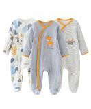 MAMIMAKA Baby Clothes Newborn Baby Grow Onesies Cotton Footed Pajamas for Boys and Girls 0-18 Months 3-6 Months Long Sleeve Color10 - Buy Online on GoSupps.com