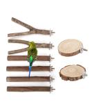 Mogokoyo 8 PCS Natural Wood Bird Perch Birdcage Stand Wooden Parrot Perch Stand Perch Platform Cage Accessories for Parrotlets Budgies Cockatiels Parakeets Lovebirds Style A - Buy Online on GoSupps.com