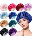 10 Pcs Satin Silk Bonnet for Women - Double Layer Reversible Large Sleeping Caps in 10 Colors - Buy Online on GoSupps.com